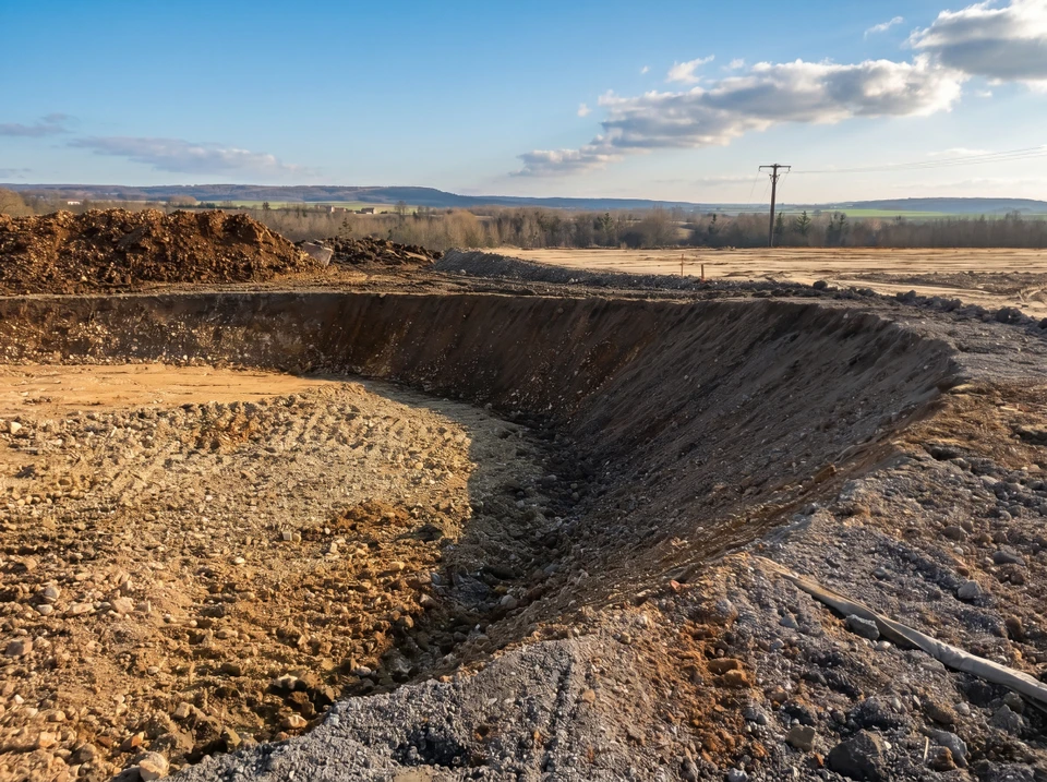 Chantier de construction extérieur avec ouvriers coulant une dalle béton